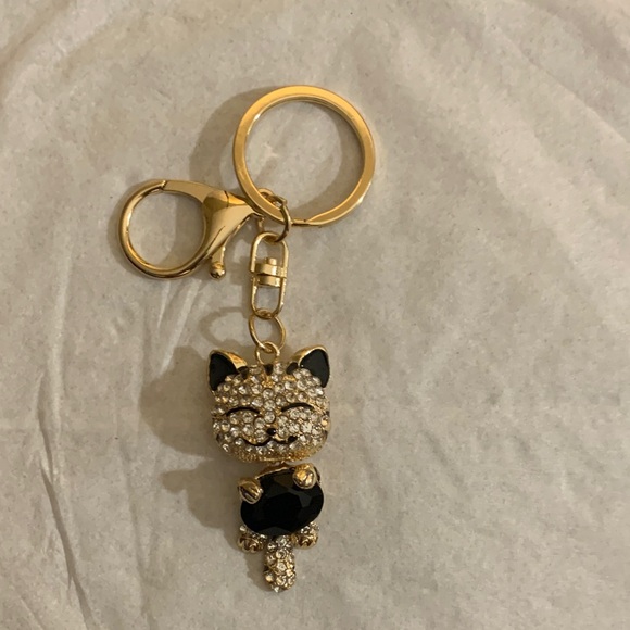 Mobile Cat Purse charm/Keychain Gold/Black (NWT) - Picture 2 of 4